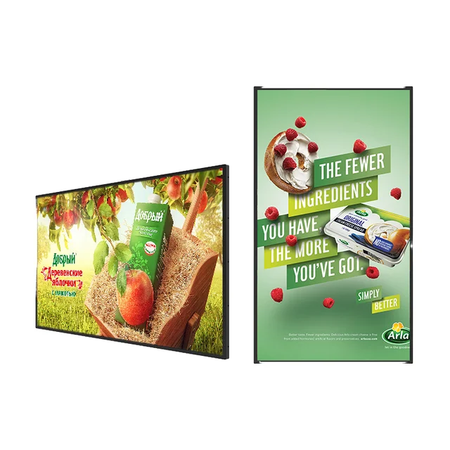 32-Inch Fast Food Indoor Menu Board Ultra-Narrow Edge Digital Advertising Display Screen Video Player Text Animation SDK