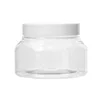 Clear with white cap