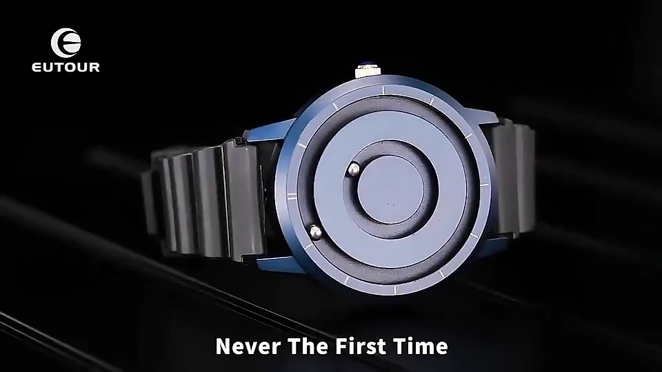 EUTOUR Dameshorloge Magneet Horloge Geen Glas Kogellagers Horloges Quartz Luxe Elegant Diamant Polshorloge met Roestvrij Staal Polsband - 40, zwart, Minimalist