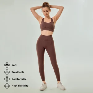 Wholesaler Blank Fitness Workout Set Ropa De Yoga Clothes Yoga Sets for Tall Women's Sportswear for Gym Ropa Yoga Mujer Gym Wear
