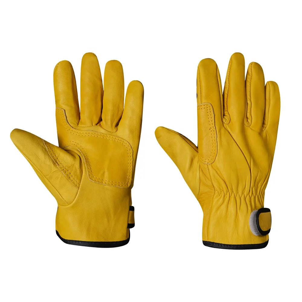 Custom Service High Quality Work Safety Hand Sheepskin Leather Yellow Welding Gloves for General Operation