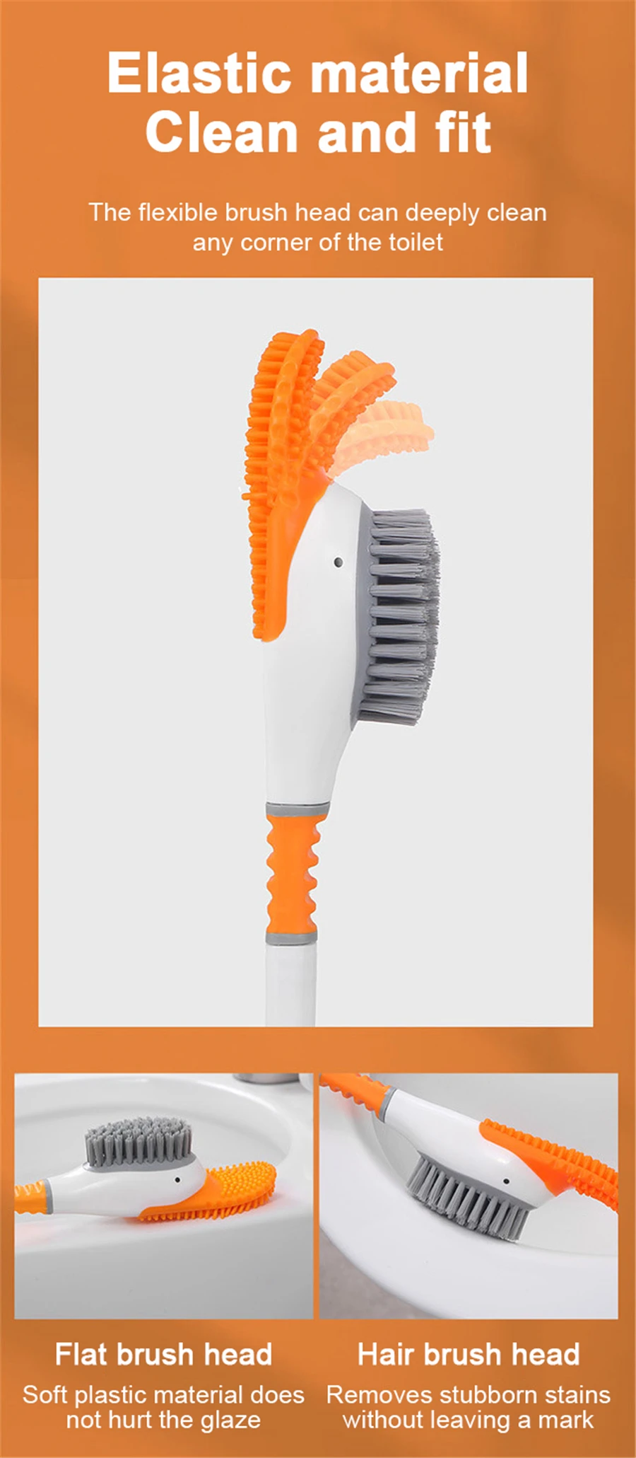 New Hot Sale Duck Silicone Toilet Brush WC  Bathroom Accessories No Dead Corners Household Wash Cleaning Soft Bristle Artifact
