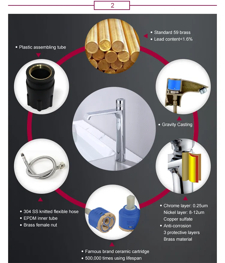 YEKALON FT-6502 Bathroom Face Wash Hand Brass Basin Faucet Mixer Tap Sanitary Ware Faucets Tall Basin Faucet Mixers