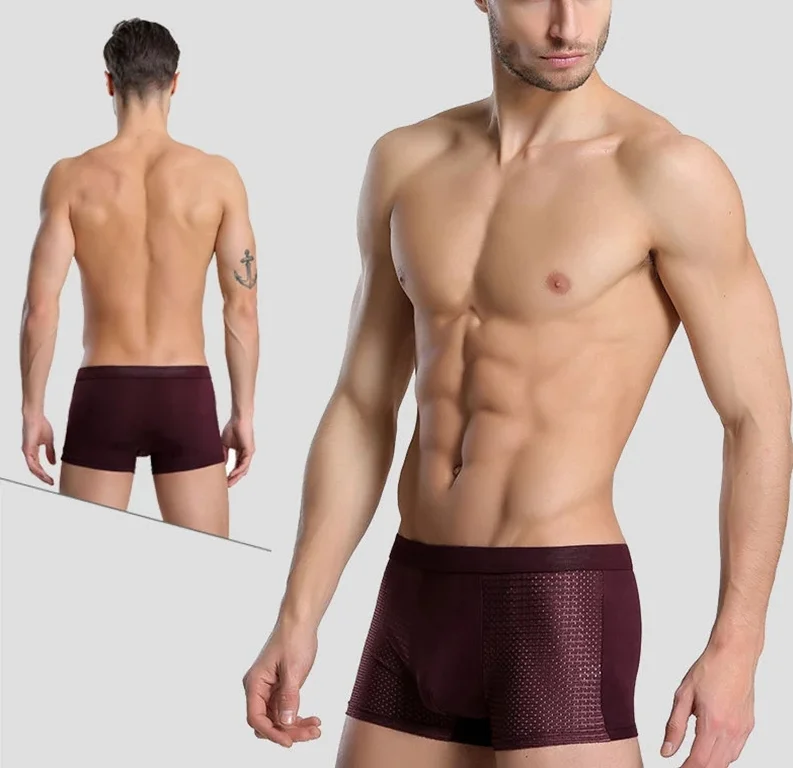 Latest Design Men Ice Silk Cooling Mesh Boxer Shorts Underwear Men Breathable Boxers