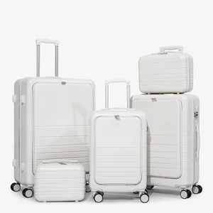 custom logo Set 28-inch Neoprene Zip-front Suitcase Explosion-proof Compression-resistant Quiet Universal Wheels