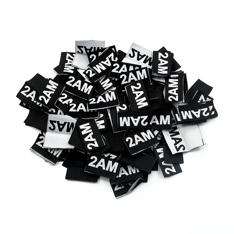 Этикетки для одежды высокой плотности пустые внутри с золотой нитью тканые этикетки на заказ хлопковые большие джинсов задних карманов