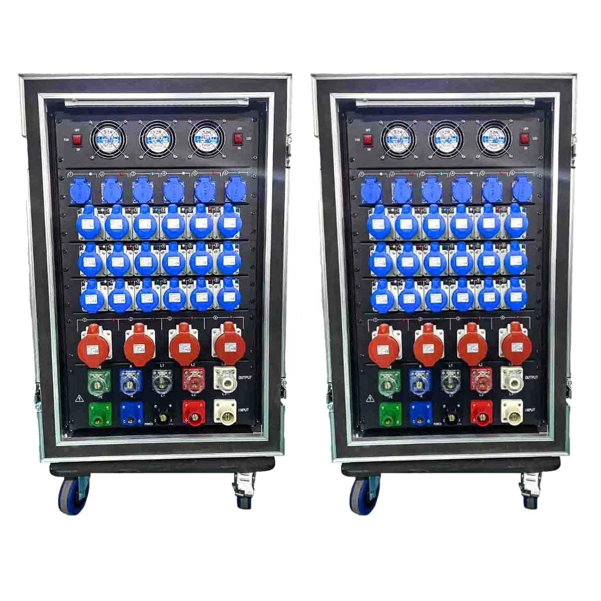 28-Way Power Distribution Board for Pro Audio Stage & Event 3-Phase Electrical Distribution Box 240v Breaker Output Protection