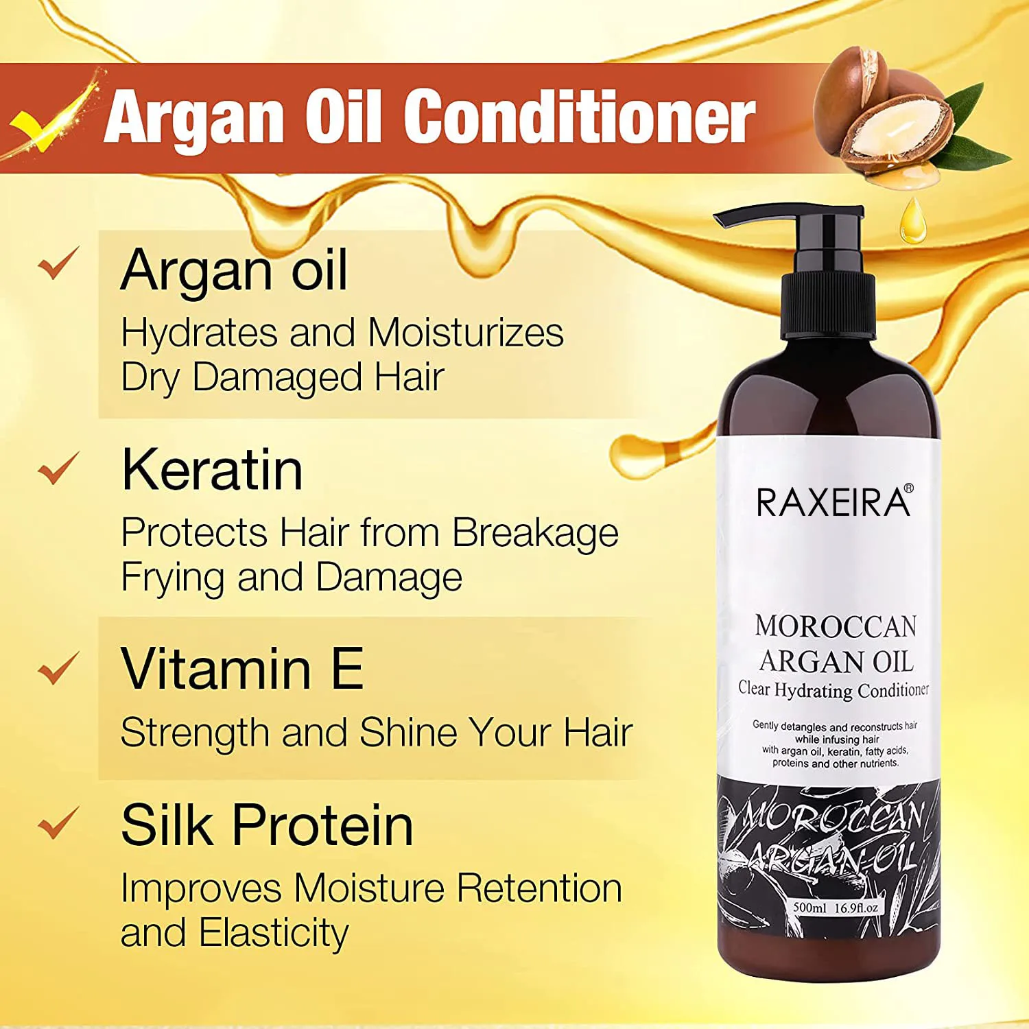 Оптовая продажа, органический Кондиционер для волос с марокканским аргановым маслом