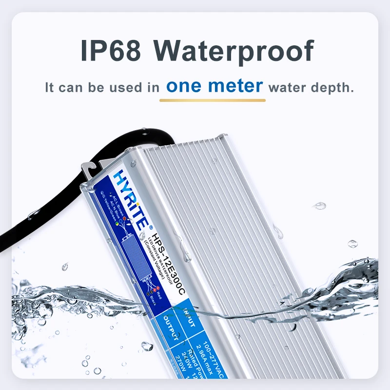 Power Supply 10W-600W 12v 24v 36v 48v  UL PFC Waterproof LED Driver IP68 for LED Lights Module Strip Letter Signage MEANWELL