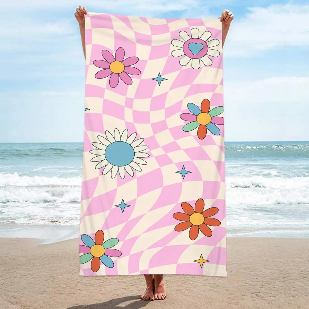 Microfiber Oversized Beach Towel Quick Dry Sand Proof Absorbent Compact Blanket Lightweight for Swimming Sports Beach details