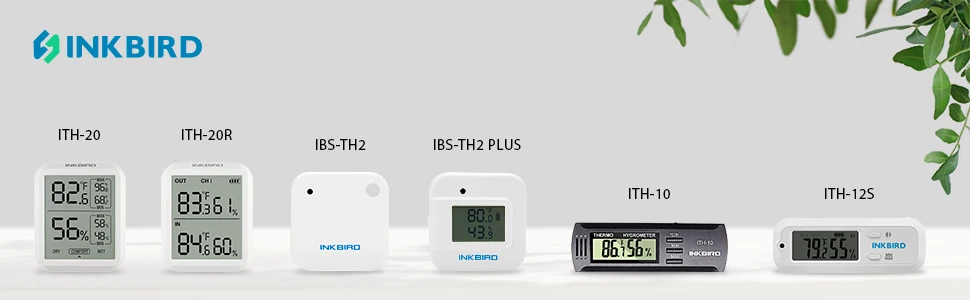 INKBIRD Temperature Humidity Smart Sensor ITH-12S Small Hygrometer  Thermometer 98ft/30m Connecting Accurate Readings For