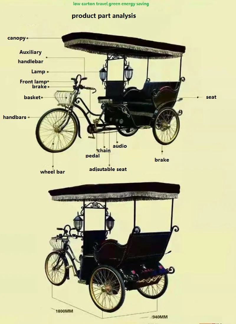 New Design Passenger Transport Tricycle Electric Rickshaw 3 Wheels ...