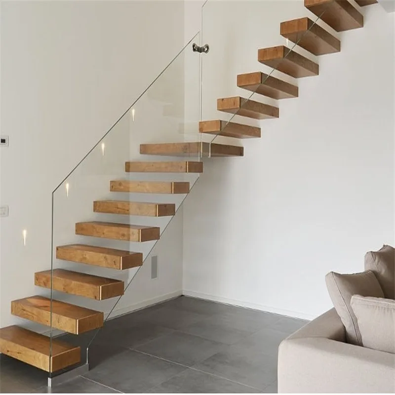 Floating Stairs Concrete Wooden Tread Floating Stairs Brackets