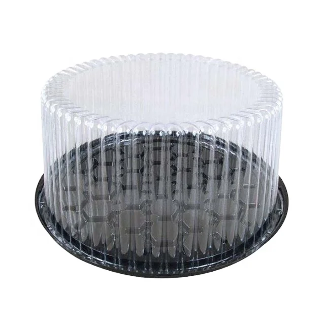 Customized PET Transparent Disposable Plastic Round Wedding Cake Packaging Container Boxes for Cake Packing