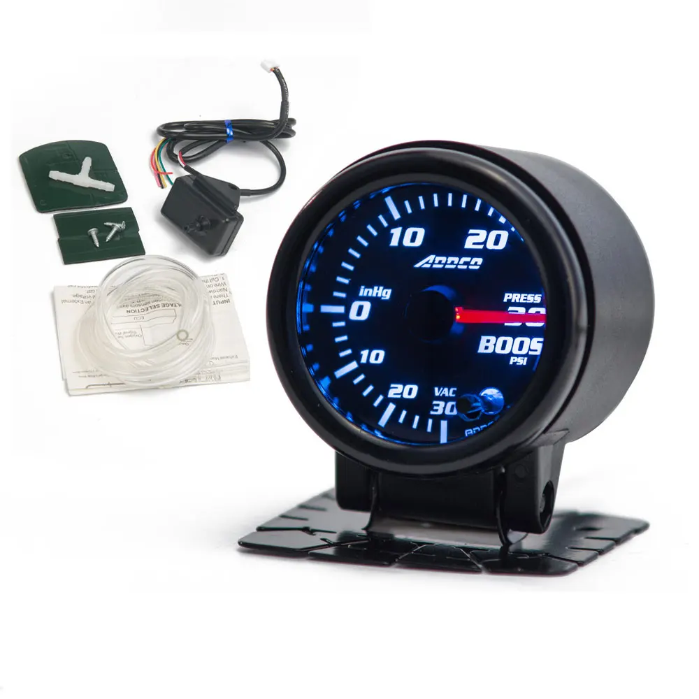 Car Meter Auto 12V 52MM / 2" 7 Colors Universal Psi Turbo Boost Gauge LED With Sensor And Holder