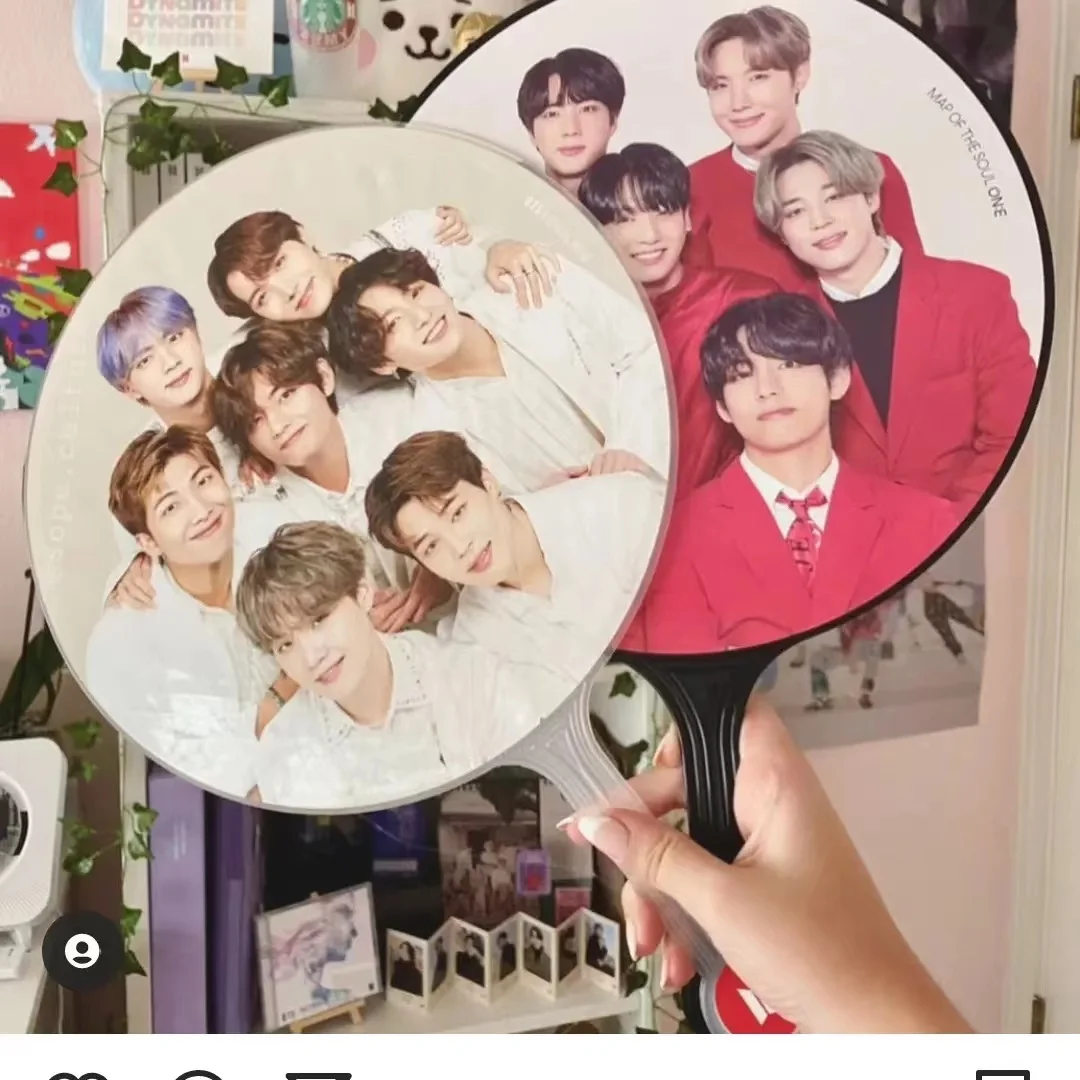 Custom New Plastic Pvc Heart Shape Picket Kpop Mini Fans And Cute Hand Fan Double Side Mini Fan