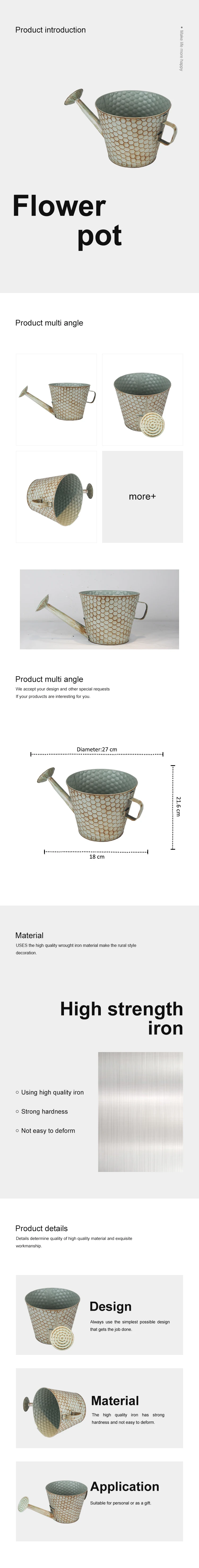 Metal Flower Bucket Decorative Watering Can Gardening buckets