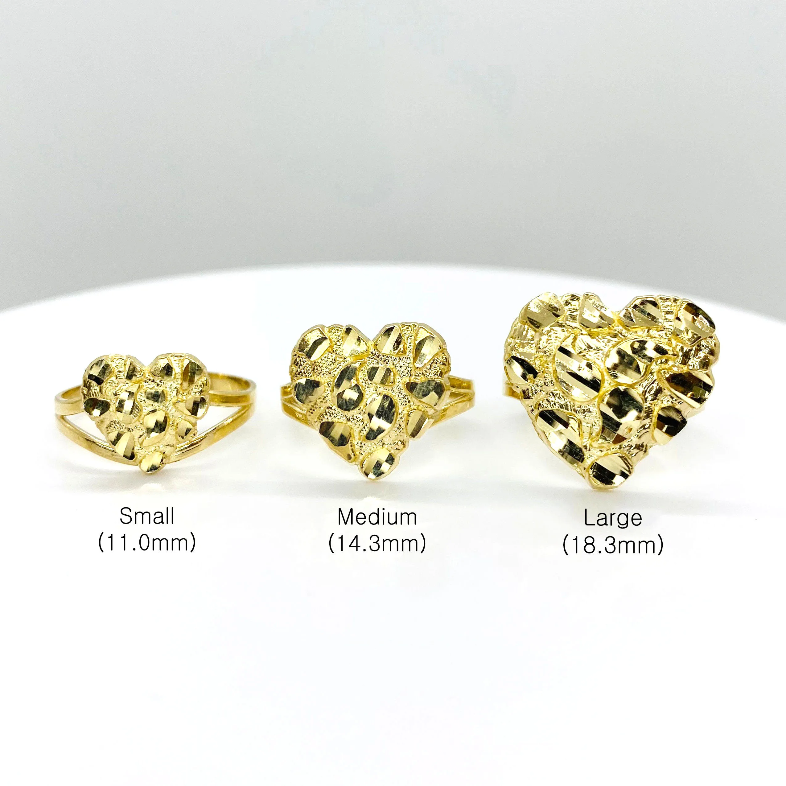 Duyizhao Hip Hop Custom High Quality Polished 14K Gold Plated Heart Love Nugget Men Ring Jewelry