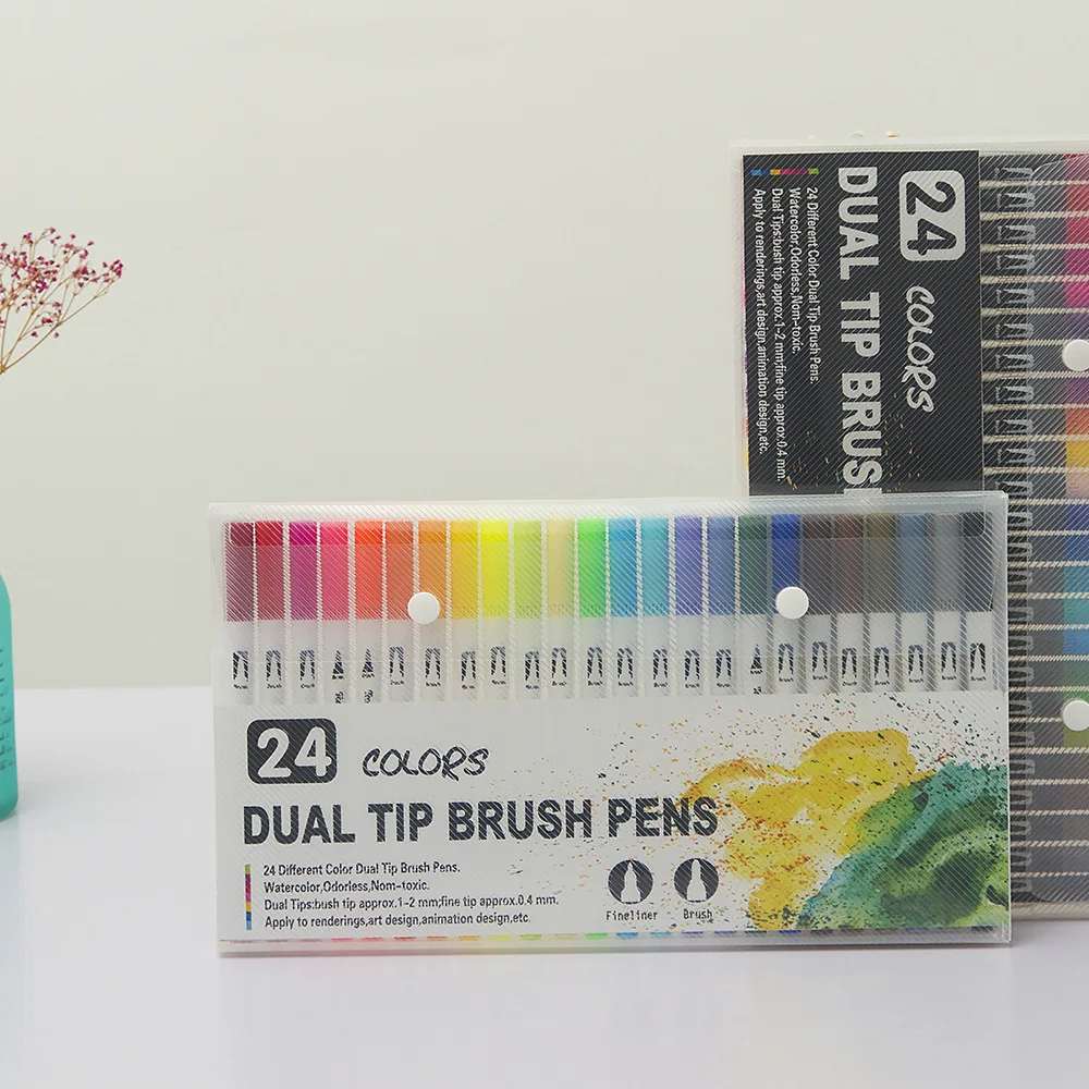 Watercolor Fashion Oil Painting Drawing Dual Tip Brush Marker Pack of 72 Color for Sketching and