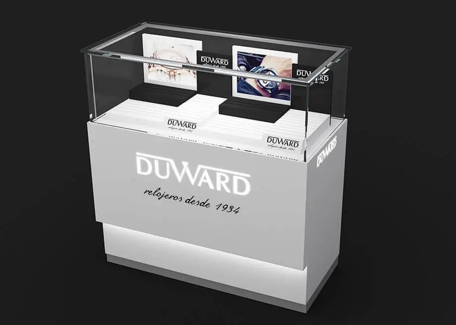 Custom Modern White Acrylic Watch Kiosk Display Stand Boutique