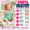 Mint Green Suspender Blonde Curly Hair Baby