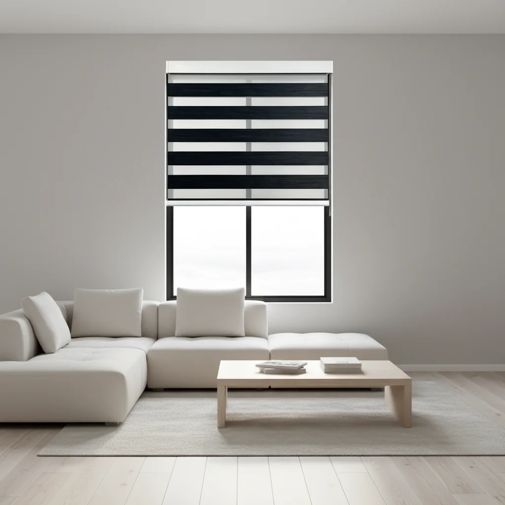 Chain System Zebra Shades Light Filtering & Blackout Dual Purpose - Custom Size for Home Office Bedroom