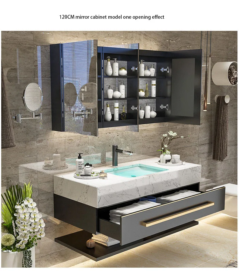 Luxury Wooden Panel Bathroom Vanity Cabinet Furniture With Single And ...