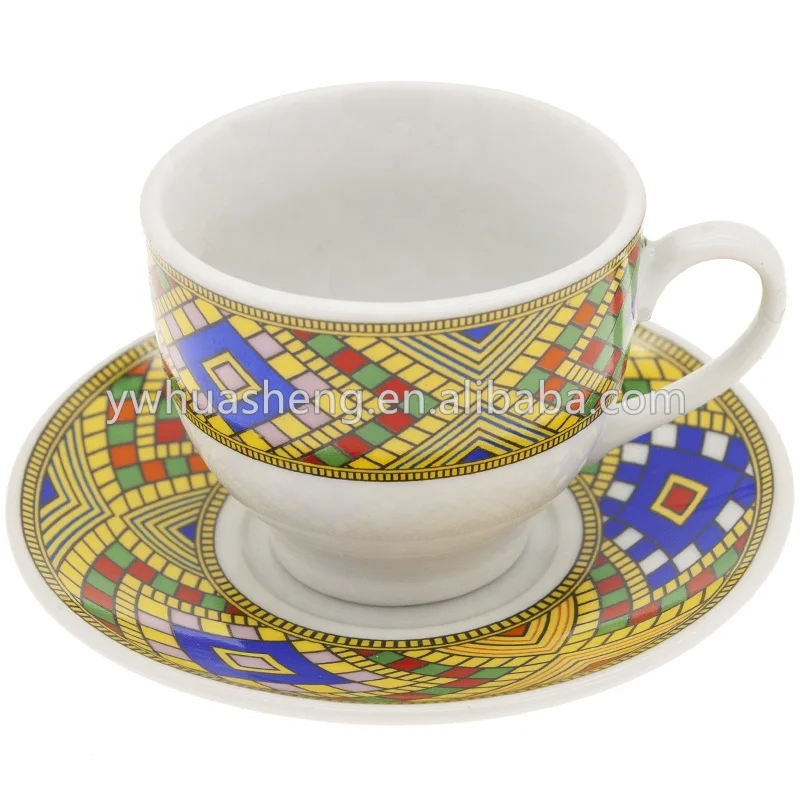 Ethiopian Traditional Art Eritrean Coffee Cup Set 85ml Fine Porcelain 6 Cup 6 Saucer Buy