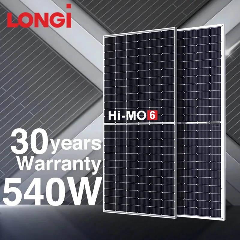 Guangheng China Large Power Longi Solar Panel 540 Watt Monocrystalline Solar Panel Price for Home Dual Glass 550w 108 Cells