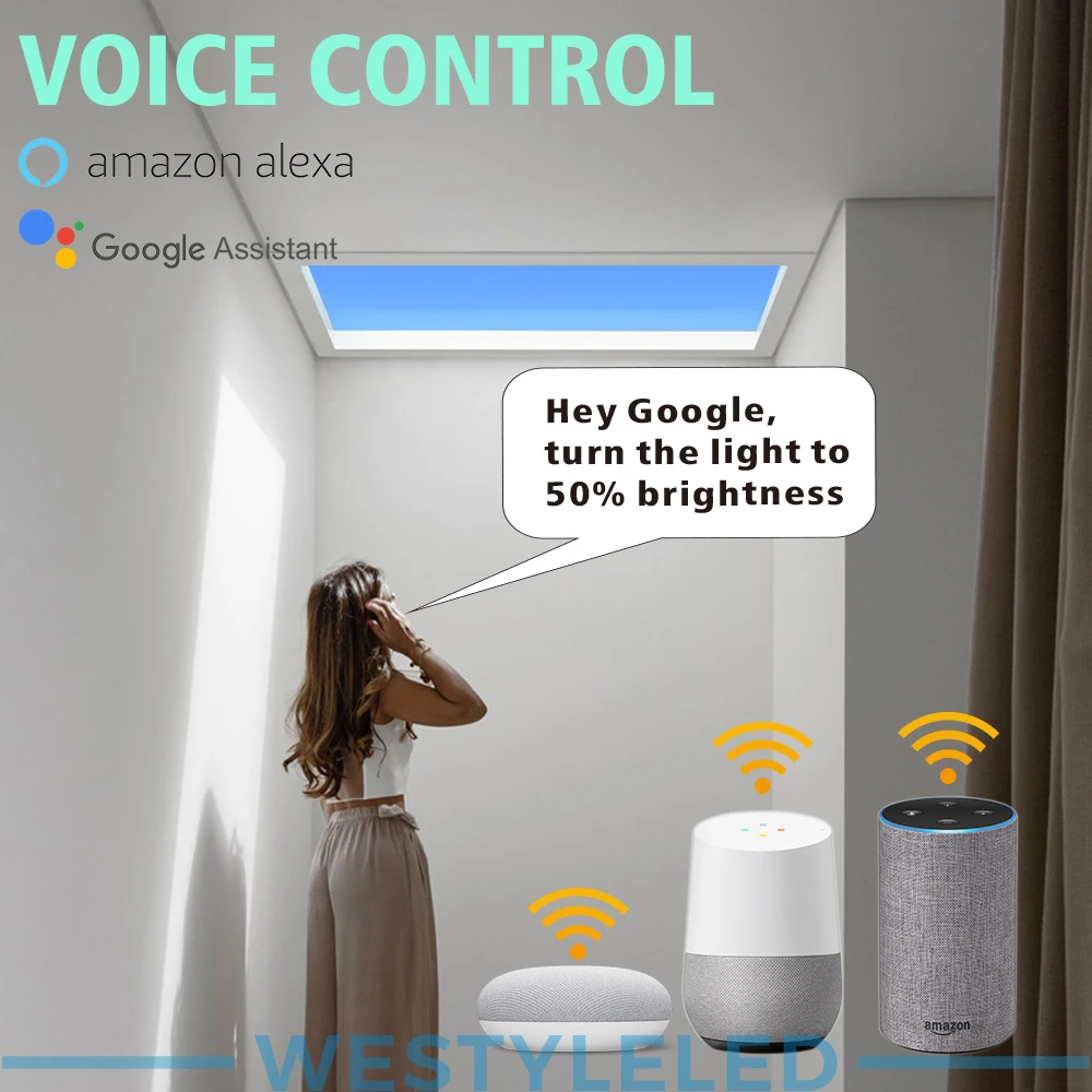 Artificial LED Skylight Blue Sky Ceiling Virtual Natural Sunlight LED Simulator 3060 Modern Healthy Panel Skylight