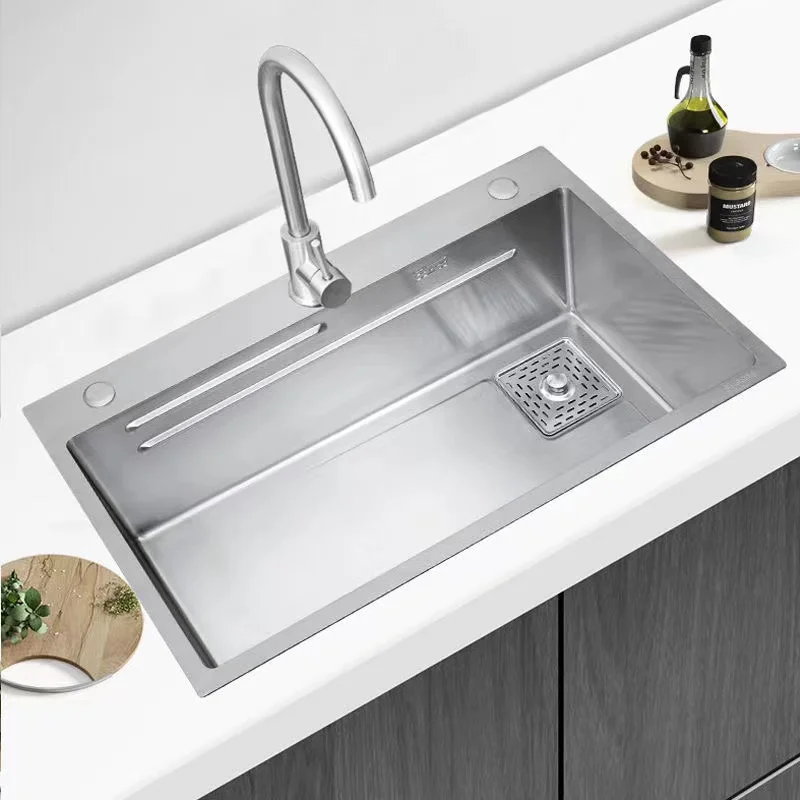 Ss Silver Color 304 Stainless Steel Nano Kitchen Home Farmhouse Basin 