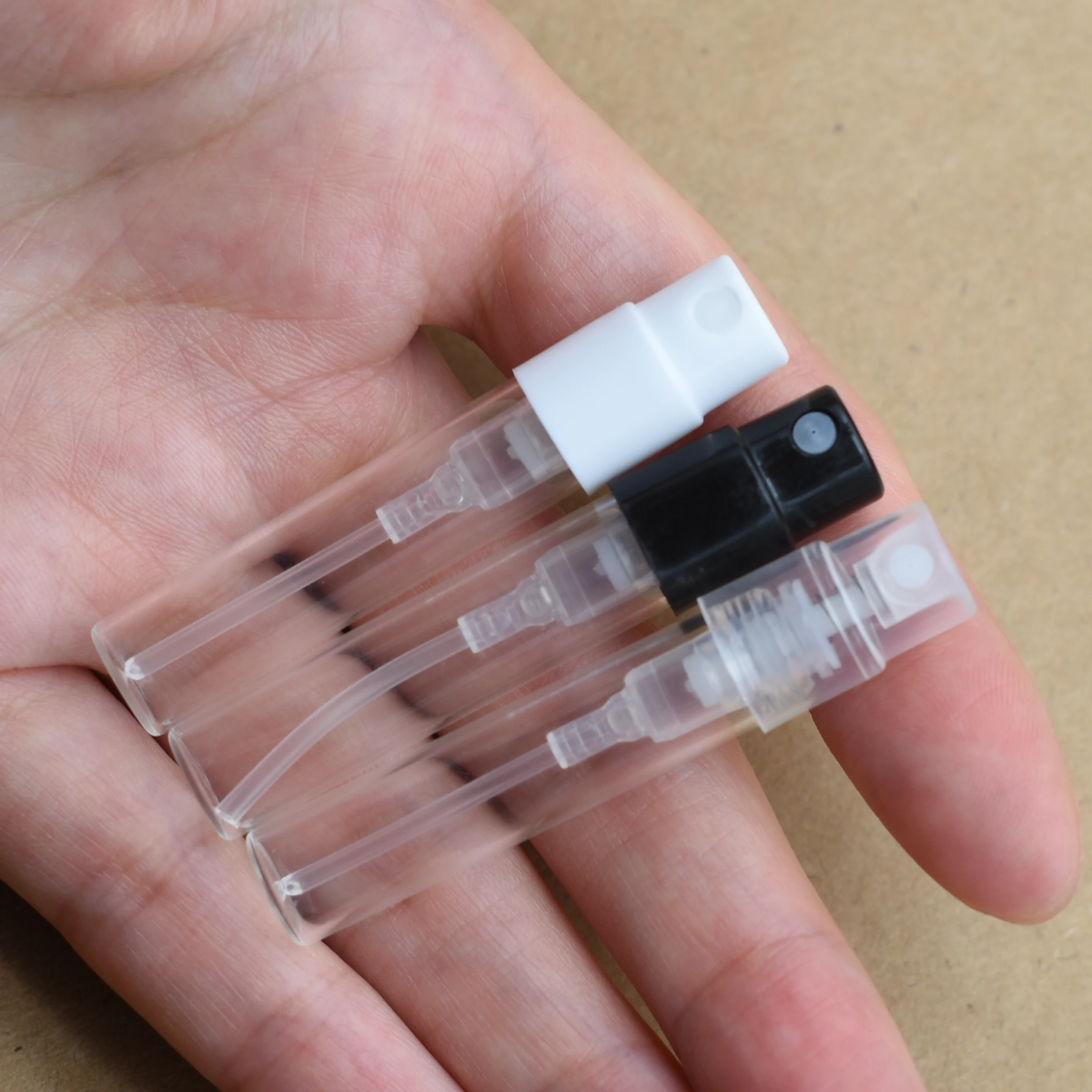 HeLun 1ml 1.2ml Diameter 9mm Mini Tester Mist Atomizer Perfume Sample Glass Bottles