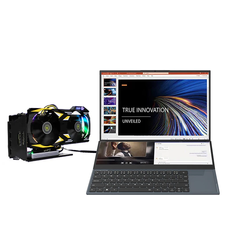 New Arrival Customized Logo 16 Inch 14 Inch Touch Screen Portable Dual  Screen Laptop Two Monitors for Gaming Laptop