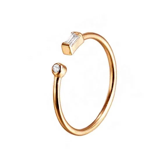 Promotion 2023 Dainty Delicate Simple Design Open Adjust Girl Women Gift CZ Latest Gold Finger Ring Designs