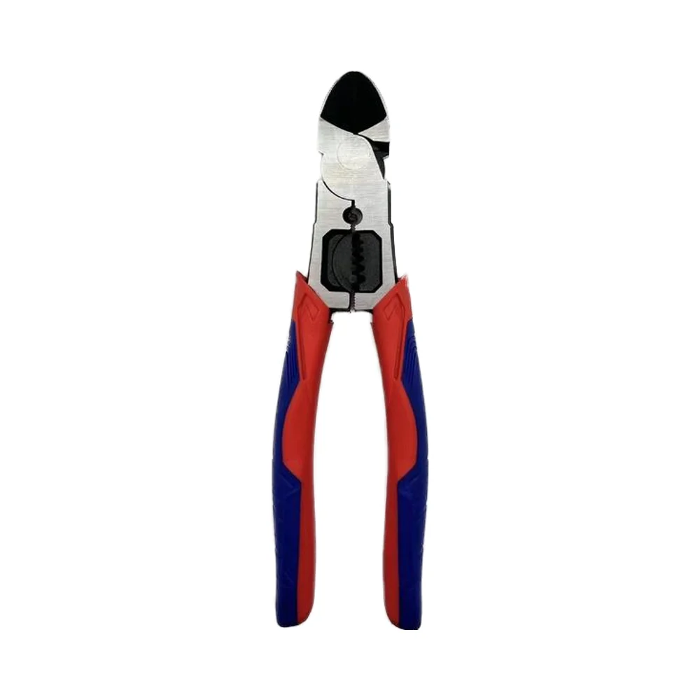 Industrial Grade DIY Crimping Pliers Serrated Jaw Plastic Molded Handle Wire Stripper Cutting Multi-Functional-OEM Customizable