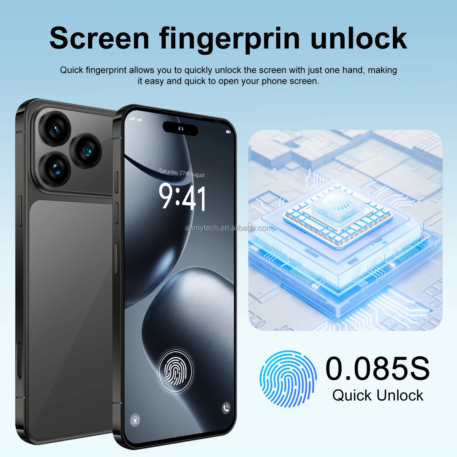 I 17 Pro Max 5G LTE CDMA Dual SIM Card Octa Core 16GB 1TB 8000mAh HD OLED 90Hz Fast 7.3