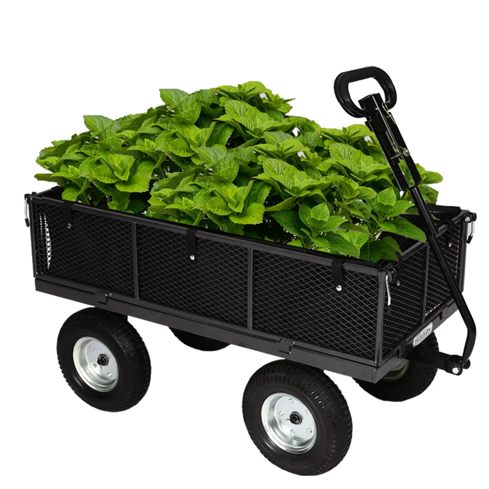 Kinde Durable Garden Mesh Cart With Sidewalls Steel Mesh Gardeners Cart