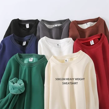 High Quality Cotton 500gsm Men Sweatshirts Printing Embroidery Custom ...