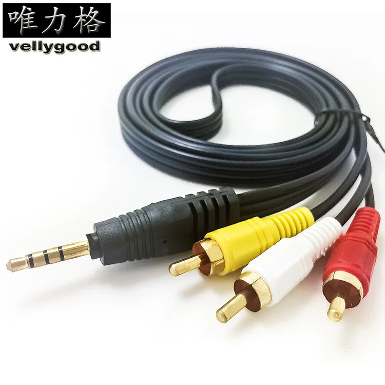 3.5mm ~ 3 RCA男性用プラグPVCジャケットステレオオーディオ