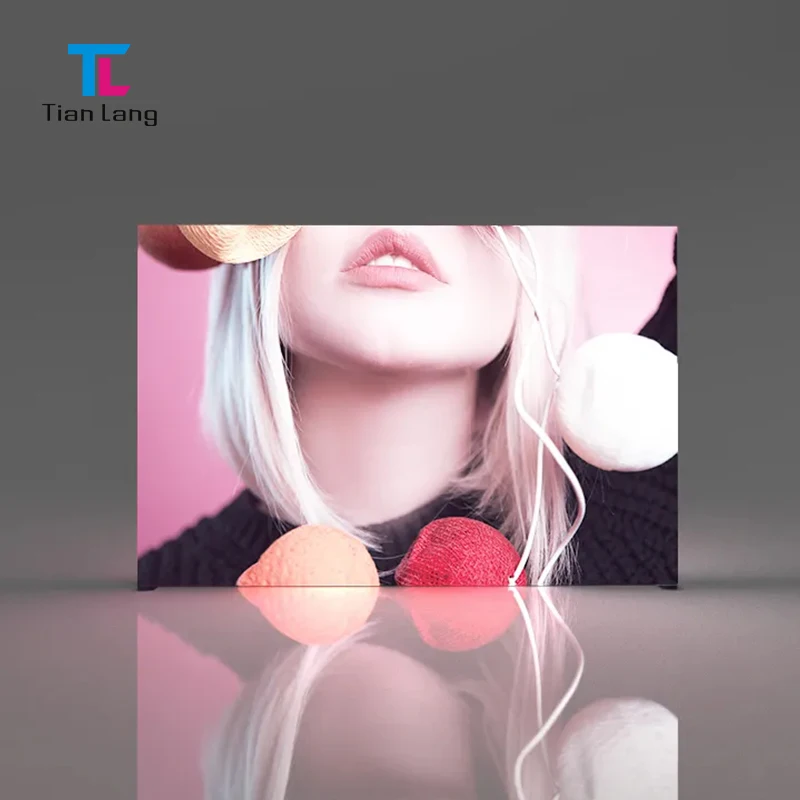 TianLang Volně stojící textilní rám bez okrajů z aluminia přesunutelné reklamní svítidla 120mm