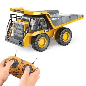 ITTL 2.4Ghz 9 Channels RC Dump Truck Model Engineer Construction Vehicle Remote Control Car Alloy RC Dump Truck Toys for Kids