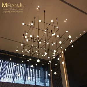 Luxury Classic Hotel Villa Lighting Premium Large Art Glass Sphere Pendant Chandelier Custom Masterpiece Decor for Luxury