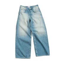 Vintage Oversized Monkey Washed Wide Leg Denim Pants Custom Logo Loose Fit Mens Baggy Jeans