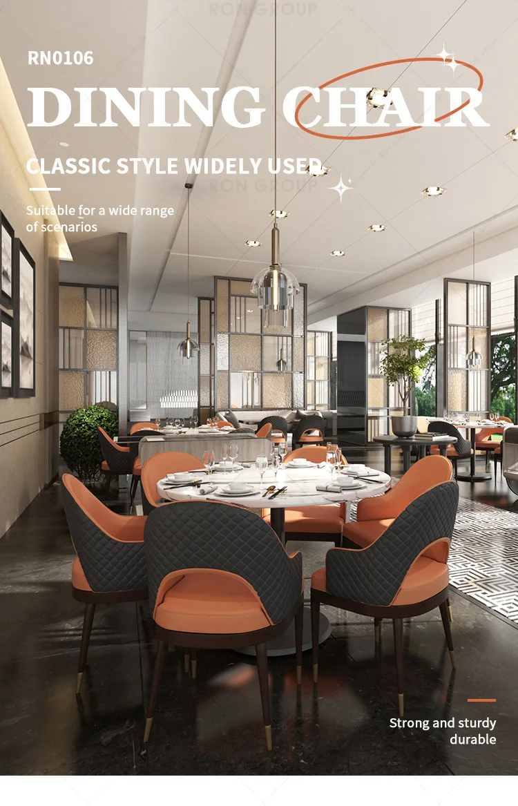 Contemporary Design White Wax Wood Dining Chairs with PU Leather Soft Pack Restaurant Hotel Use Living Room Bedroom Hall