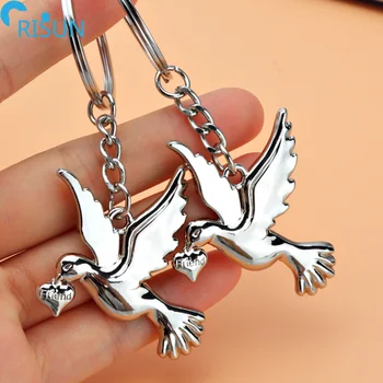 Miniblings Friedenstaube Anhänger – Handmade Peace-Zeichen Aus Metall (28 Mm), Schlüsselanhänger Oder Schmuck