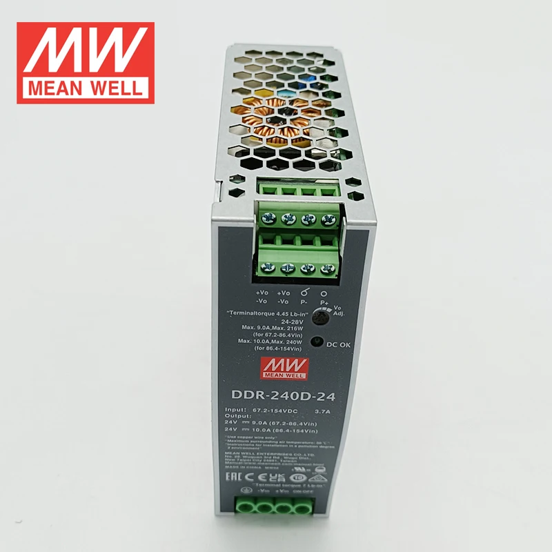 DC DC Converter Din Rail Type 240W 110vdc to 24vdc 10a Power Supply DDR-240D-24