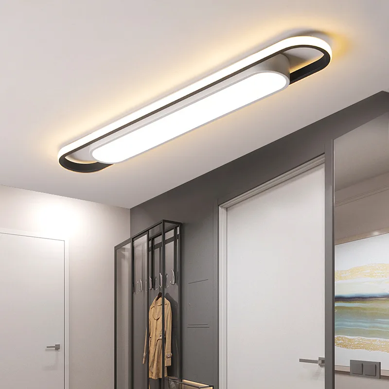 Modern LED Ceiling Lamp Rectangular Aisle Long Strip Light Living Room Corridor Kitchen Nordic Creative Balcony Ceiling Light