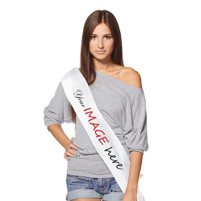 Custom Printed Bride to Be Happy Birthday Girl Pageant Satin Ribbon Sash