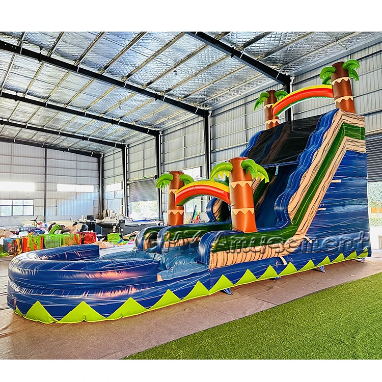 Popular waterslide inflatable bouncer with water slide