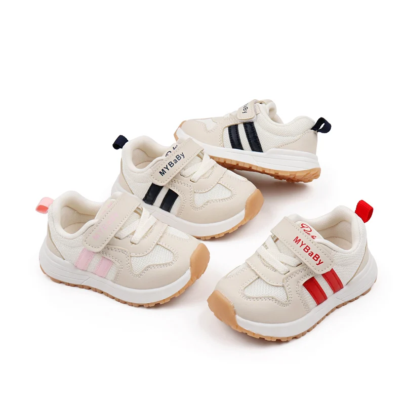 2025 New Arrival Breathable PU Mesh Casual Walking Shoes for Boys and Girls Spring and Autumn Fashionable Kids Court Sneakers